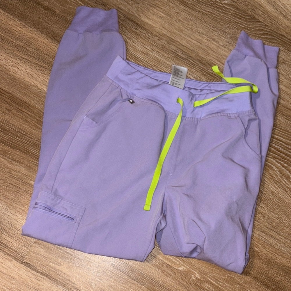 Lavender Joggers with Neon Accents